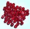 50 6mm Faceted Cathedral Coated Raspberry